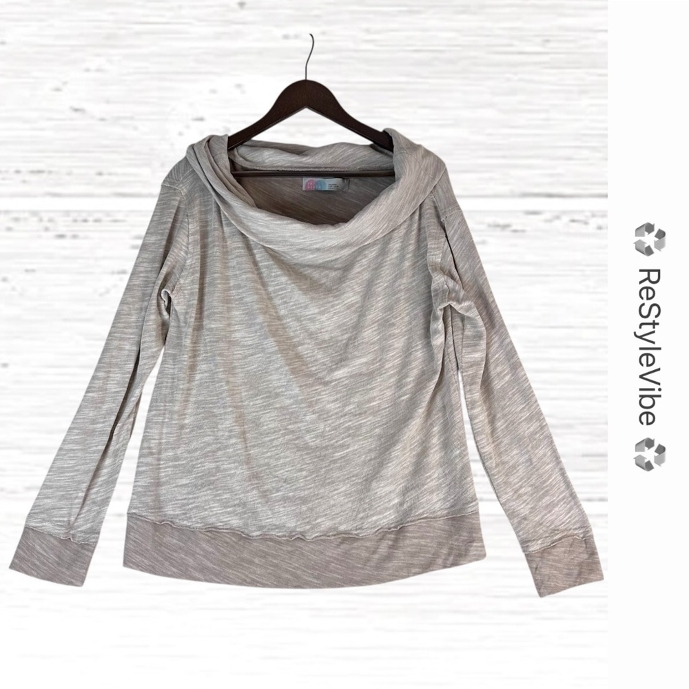 FREE PEOPLE FP BEACH Women’s Size M Top Shirt Cowl Neck Long Sleeve Pullover